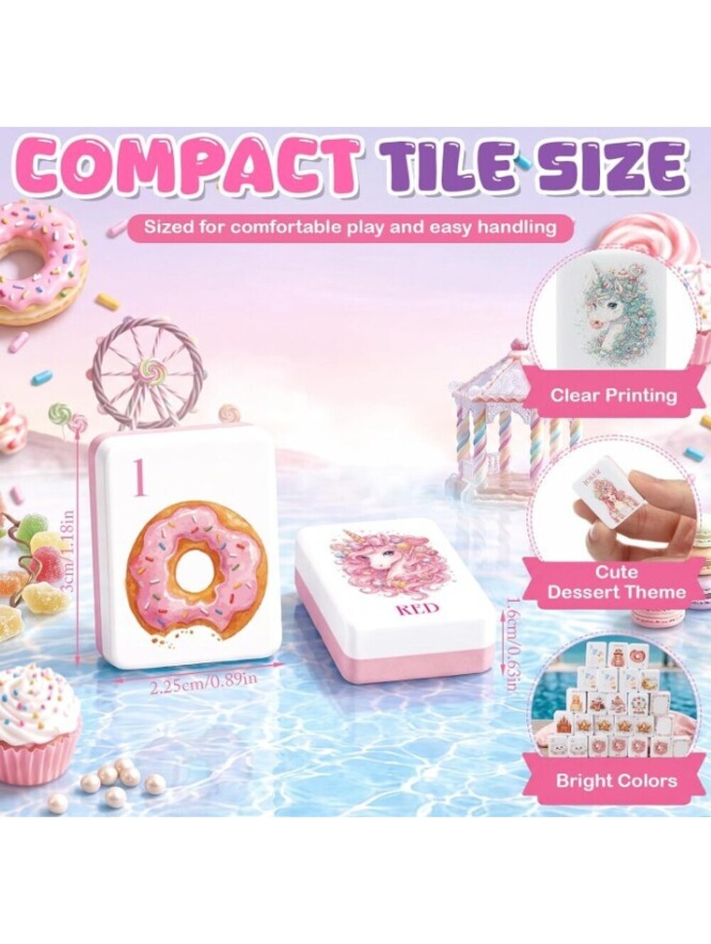 160-Piece Floating Mahjong Set, EVA Foam Waterproof Pool Game - Picture 3 of 4